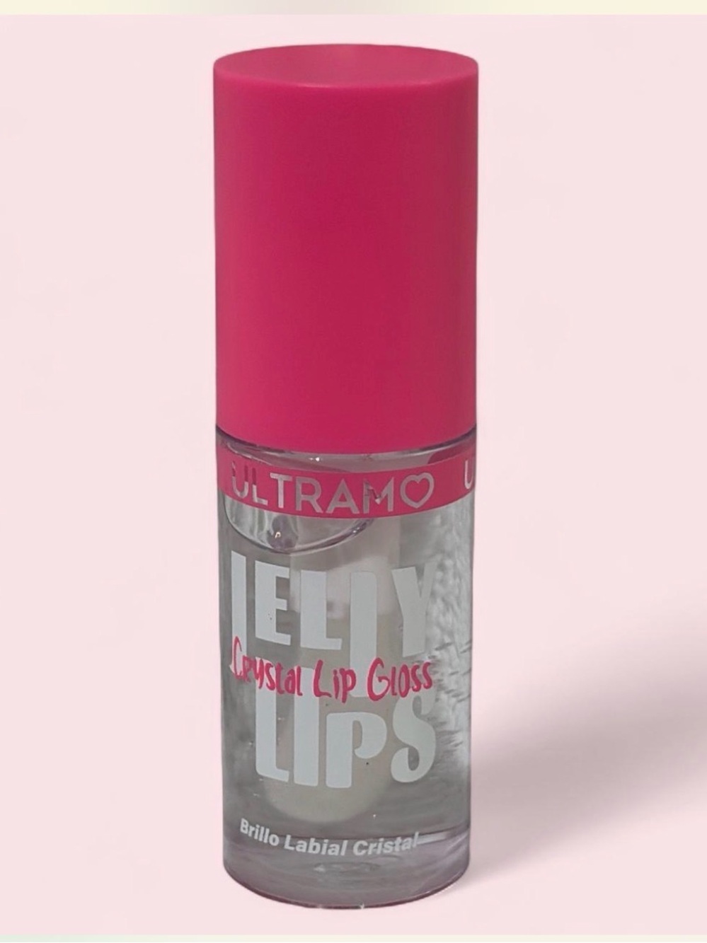 Others Follow Jelly Lips Crystal Lip Gloss — Clear Gloss with Pink Cap
